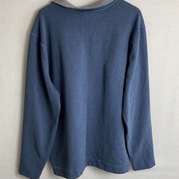 Johnston & Murphy Reversible Blue/Gray 1/4 Zip Preppy Mens XXL Pullover - Picture 4 of 9